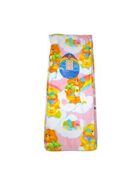 Care Bears Soft Plush Throw Blanket 50" X 70" Rainbow & Cloud Design Pink/Multi